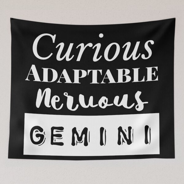 Item preview, Gemini Zodiac Sign Characteristics White Text designed and sold by AMSonArt.