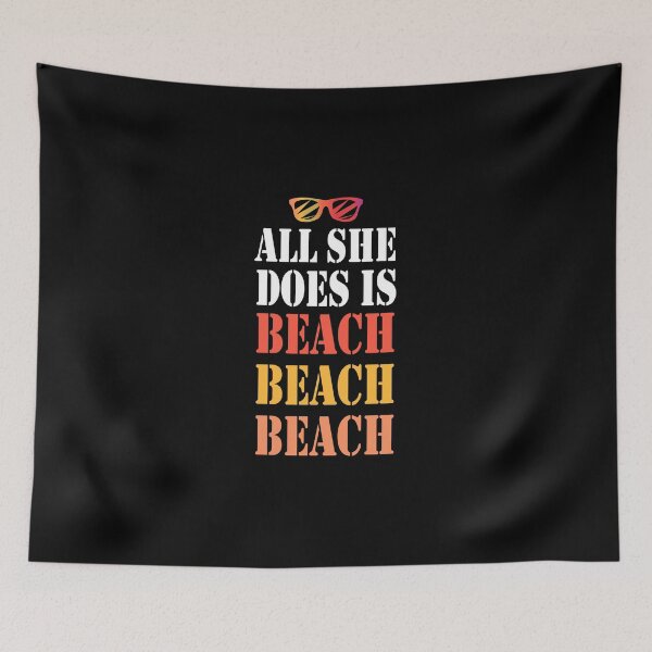 Item preview, All She Does Is Beach Beach Beach Beaches Booze And Besties In Need Of Vitamin Sea Ocean Waves Sun Rays Beach Days Funny Meme Gift for Best Friend boyfriend girlfriend designed and sold by joygift369.