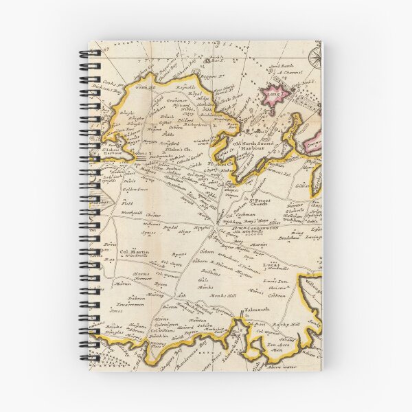 Item preview, Old Antigua Map (1736) Vintage Waladli Island Atlas designed and sold by BravuraMedia.