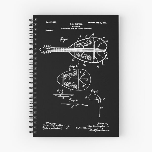 Item preview, Mandolin Patent Style Vintage Mandolin Line Art designed and sold by weirdrelatives.