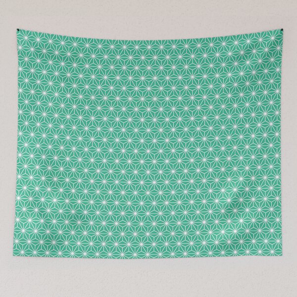 Item preview, Mountain Meadow Green Asanoha - Japanese Traditional Pattern designed and sold by KinitaDesign.