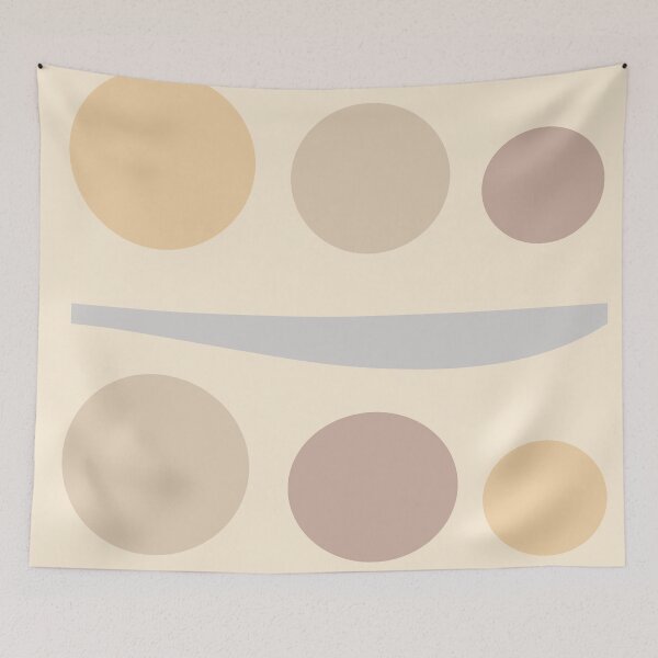 Item preview, Neutral abstract art, circle geometric art designed and sold by hvasilevshop.