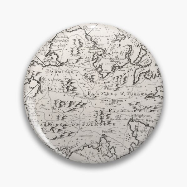 Item preview, Old Antigua Map (1758) Vintage Waladli Island Atlas designed and sold by BravuraMedia.