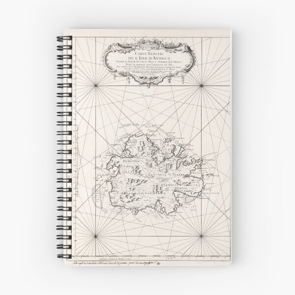 Item preview, Old Antigua Map (1758) Vintage Waladli Island Atlas designed and sold by BravuraMedia.