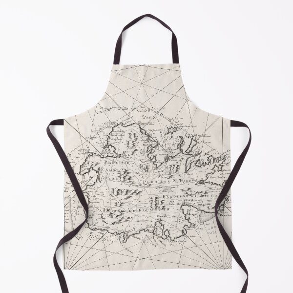 Item preview, Old Antigua Map (1758) Vintage Waladli Island Atlas designed and sold by BravuraMedia.