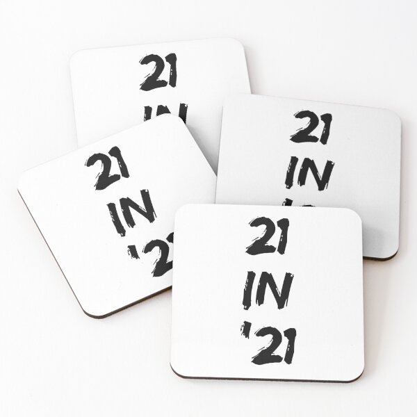 Item preview, 21 IN 21 - Black text | TURNING 21 IN 2021 | 21ST birthday | 21st birthday gift | Cute 21st birthday gift designed and sold by Violet Treasures.