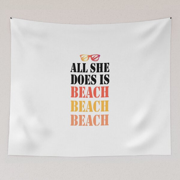 Item preview, All She Does Is Beach Beach Beach Beaches Booze And Besties In Need Of Vitamin Sea Ocean Waves Sun Rays Beach Days Funny Meme Gift for Best Friend boyfriend girlfriend designed and sold by joygift369.
