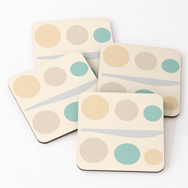 Item preview, Neutral abstract art, pastel colors, turquoise, beige, brown and grey designed and sold by hvasilevshop.