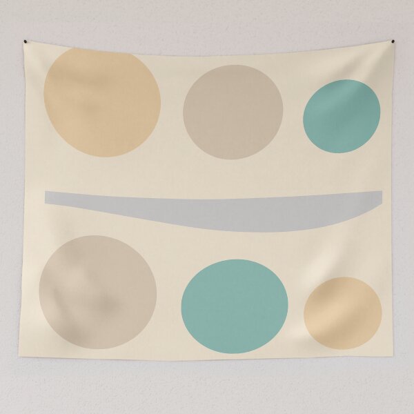 Item preview, Neutral abstract art, pastel colors, turquoise, beige, brown and grey designed and sold by hvasilevshop.