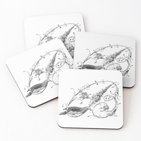 Item preview, B Beautiful Bird Calligraphy Initial Monogram Sticker designed and sold by VntgDesignCo.