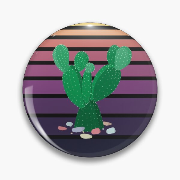 Item preview, Bunny Ear Cactus (Opuntia Microdasys) With Sea Stones - Retro Sunset Gradient designed and sold by On-The-Roof.