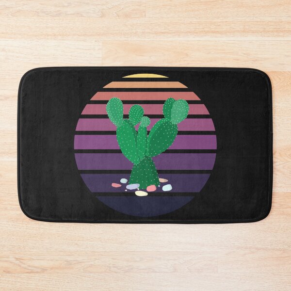 Item preview, Bunny Ear Cactus (Opuntia Microdasys) With Sea Stones - Retro Sunset Gradient designed and sold by On-The-Roof.