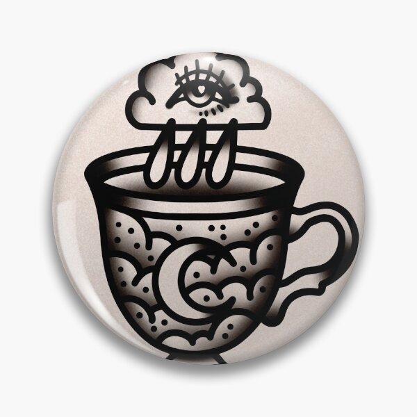 Item preview, Storm Cloud in a Teacup Classic Cute Traditional Tattoo Flash Style Print designed and sold by Ella Mobbs.