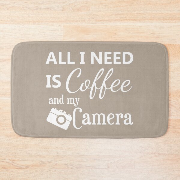 Item preview, all I need is coffee and my camera - coffee and camera - International coffee day - Gifts for coffee lovers - Funny coffee quotes designed and sold by Alice-Elgawi.
