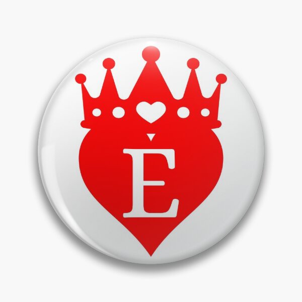 Item preview, crowned red heart with letter E designed and sold by ronaldsonou.