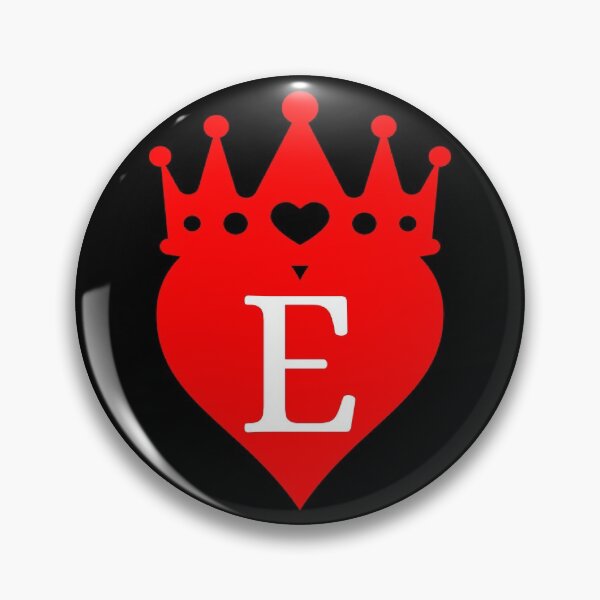 Item preview, king or queen crowned red heart with letter E designed and sold by ronaldsonou.