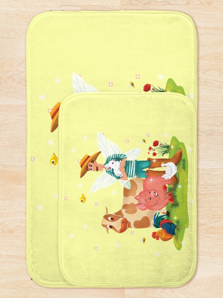 Thumbnail 5 of 6, Bath Mat, Magical Fairy Farm Life With Jonathan The Fairy Farmer™ designed and sold by TeelieTurner.