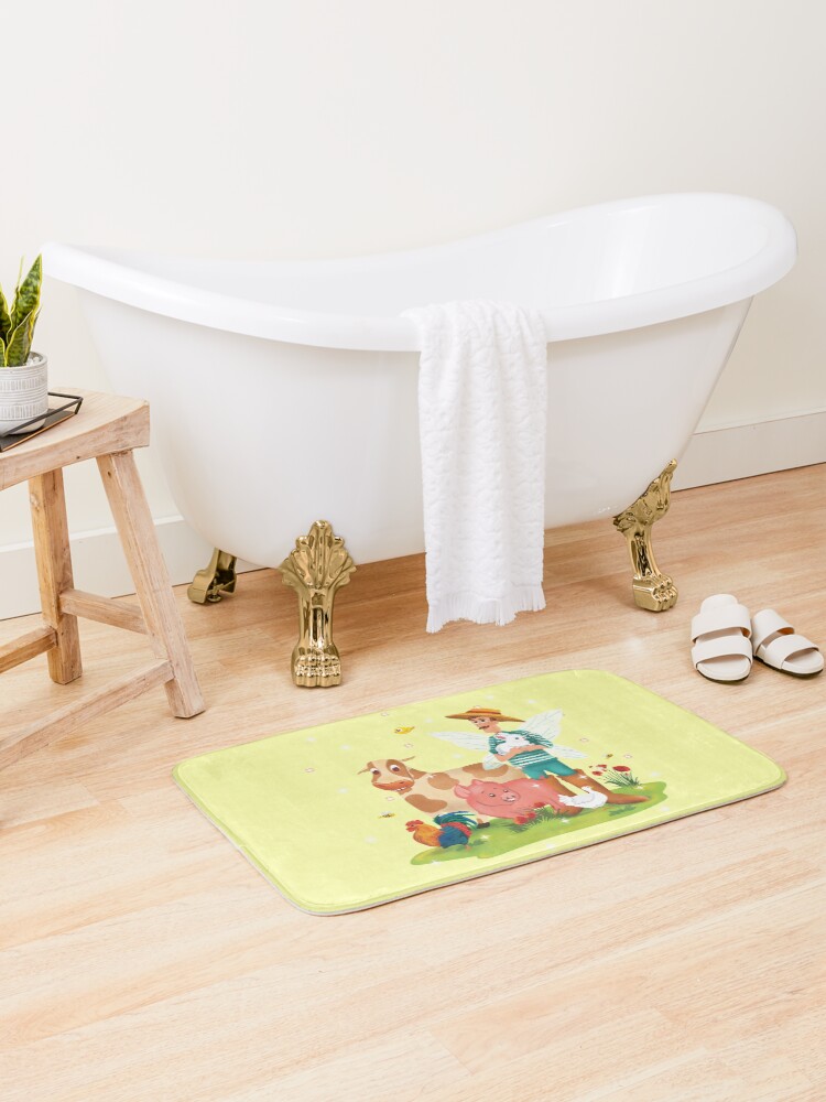 Thumbnail 2 of 6, Bath Mat, Magical Fairy Farm Life With Jonathan The Fairy Farmer™ designed and sold by TeelieTurner.