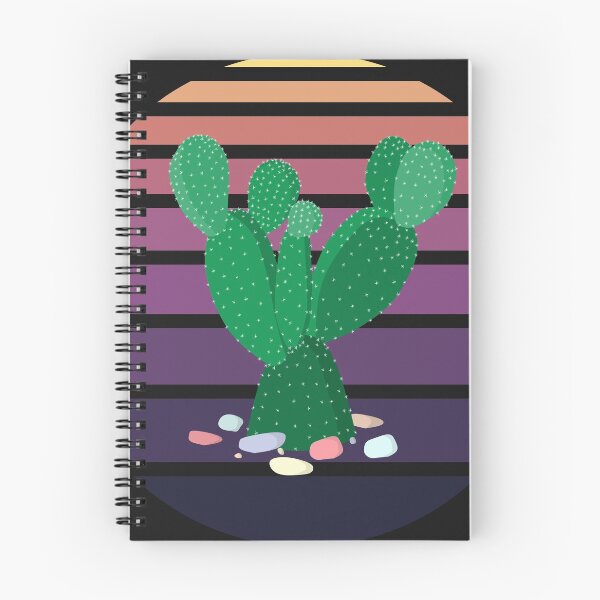 Item preview, Bunny Ear Cactus (Opuntia Microdasys) With Sea Stones - Retro Sunset Gradient designed and sold by On-The-Roof.