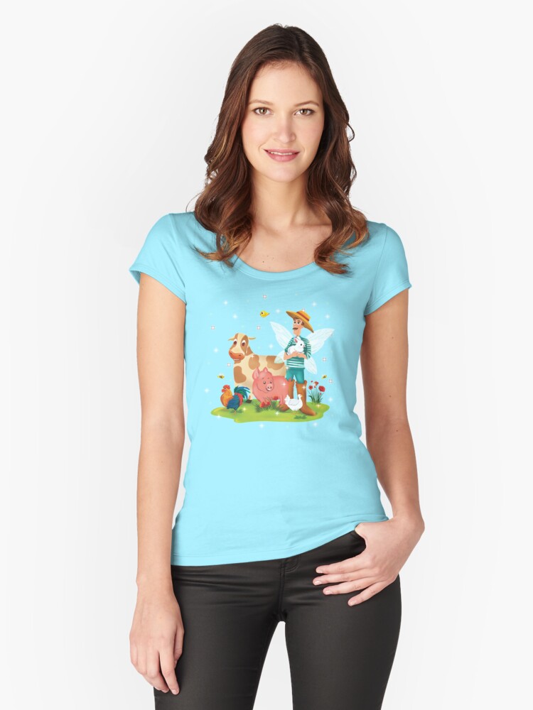 Thumbnail 1 of 3, Fitted Scoop T-Shirt, Magical Fairy Farm Life With Jonathan The Fairy Farmer™ designed and sold by TeelieTurner.