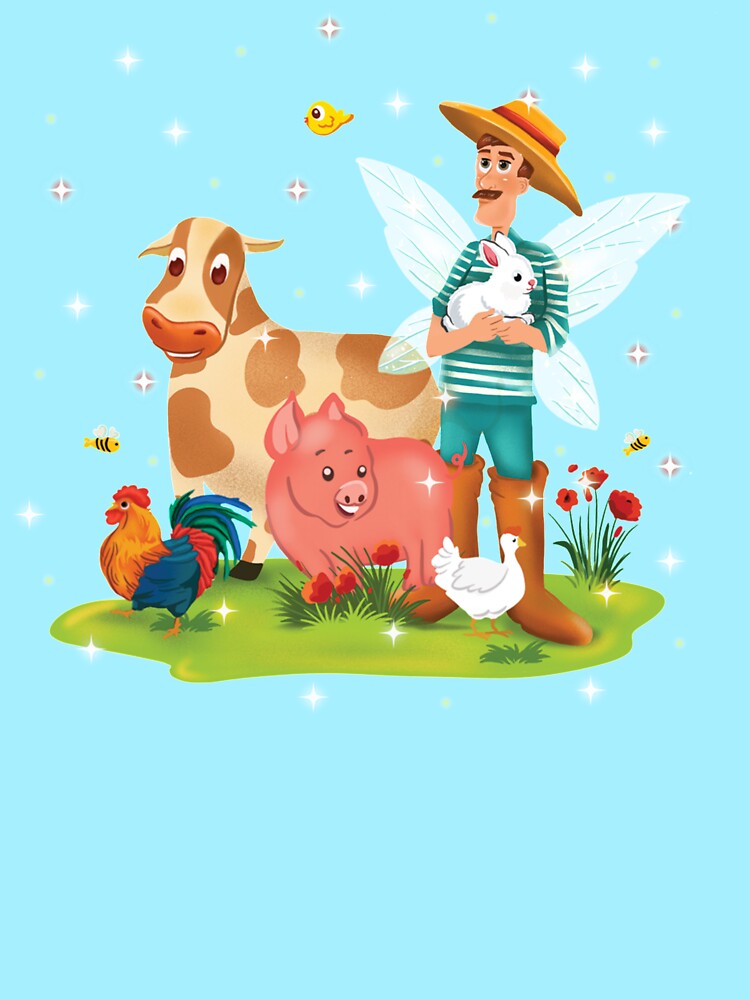 Thumbnail 3 of 3, Fitted Scoop T-Shirt, Magical Fairy Farm Life With Jonathan The Fairy Farmer™ designed and sold by TeelieTurner.