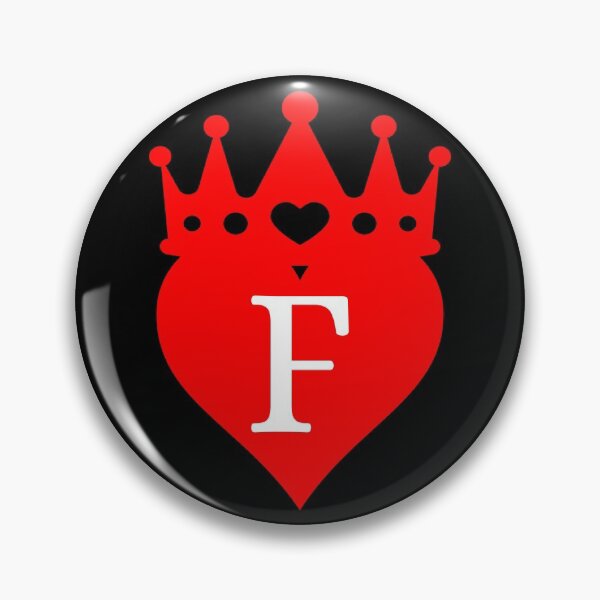 Item preview, king or queen crowned red heart with letter  F designed and sold by ronaldsonou.