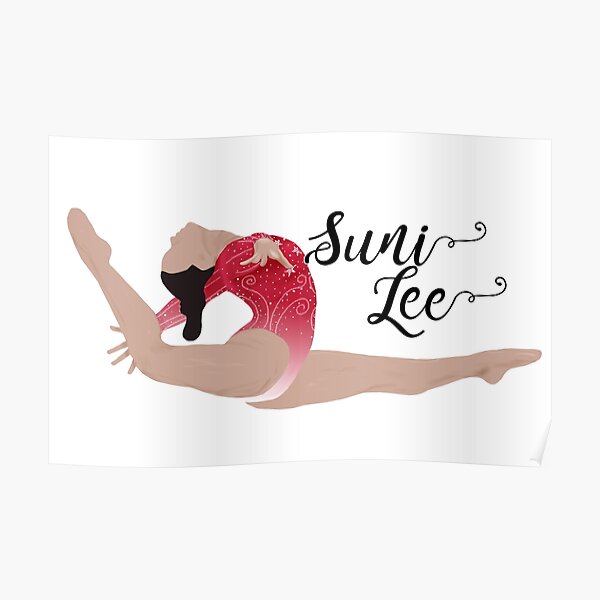 Suni Lee (Sunisa Lee) Leo patriotique avec nom - Art de la gymnastique Poster