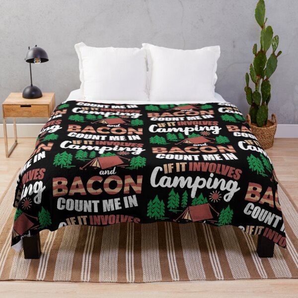 Item preview, If It Involves Camping And Bacon Count Me In | Sizzling Strips Of Pork designed and sold by GravitiTees.