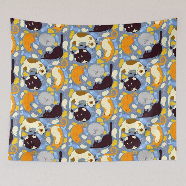 Item preview, Cute Cat and Mouse Pattern designed and sold by Hannah Hurst.