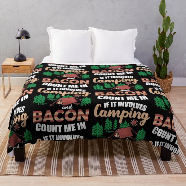 Item preview, If It Involves Camping And Bacon Count Me In | Sizzling Strips Of Ham designed and sold by GravitiTees.