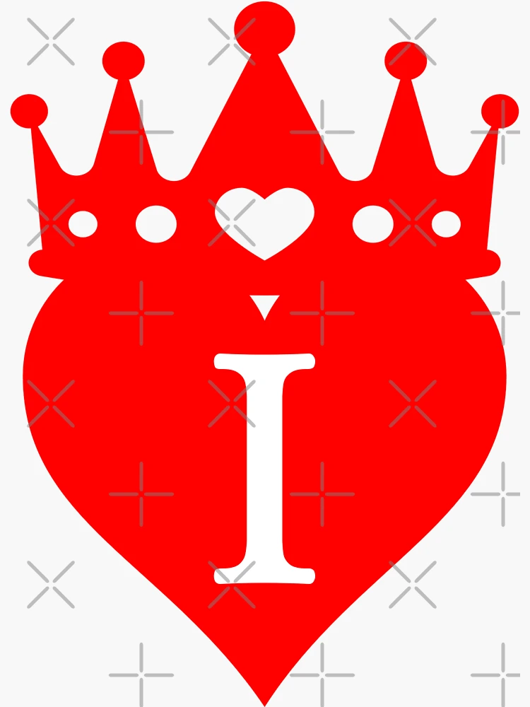 Your Love is King Phrase With RED Heart & Crown Clip Art 