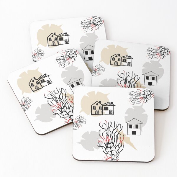 Item preview, Houses abstract art, Pastel colors abstract art, Neutral Abstract Art designed and sold by hvasilevshop.