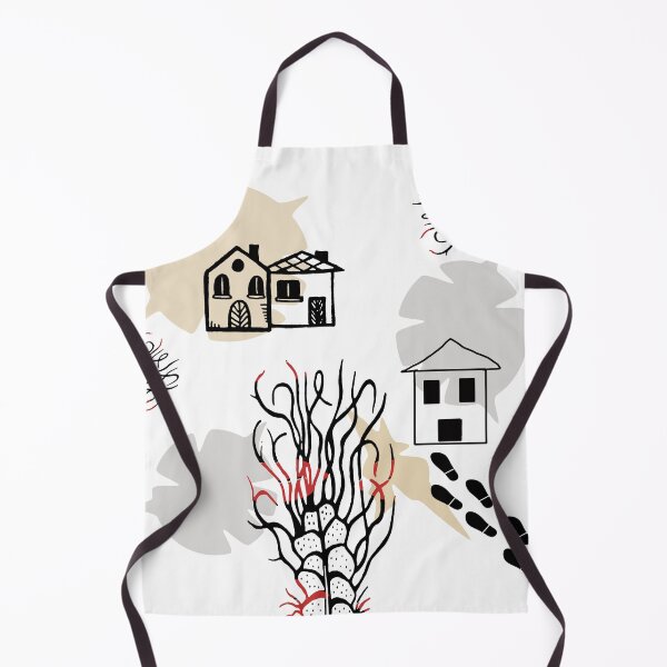Item preview, Houses abstract art, Shoeprints abstract art, Neutral Abstract Art designed and sold by hvasilevshop.