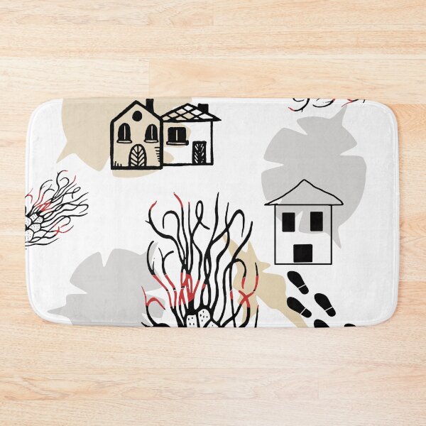 Item preview, Houses abstract art, Shoeprints abstract art, Neutral Abstract Art designed and sold by hvasilevshop.