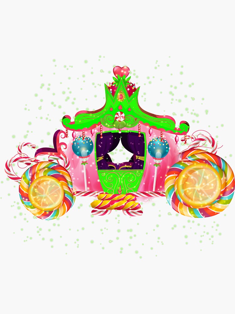 Thumbnail 3 of 3, Sticker, Gigi’s Magical Candy Carriage™ designed and sold by TeelieTurner.