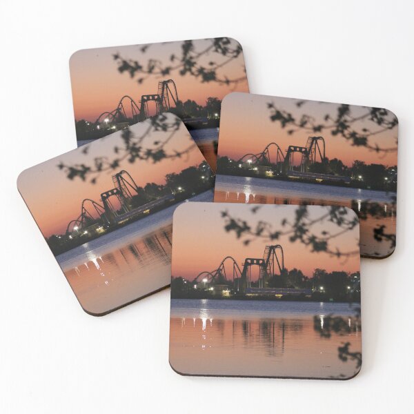 Item preview, Sunset Silhouette Rollercoaster Reflections designed and sold by MarkGoughImages.