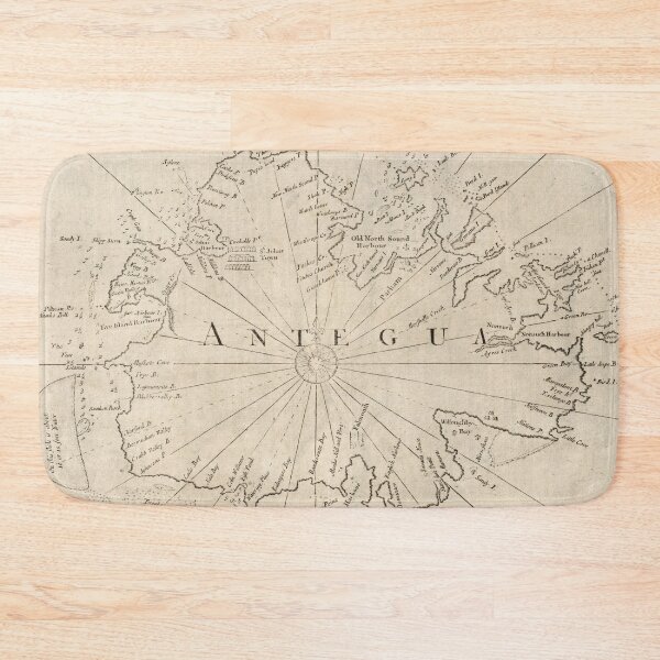 Item preview, Old Antigua Map (1794) Vintage Waladli Island Atlas designed and sold by BravuraMedia.