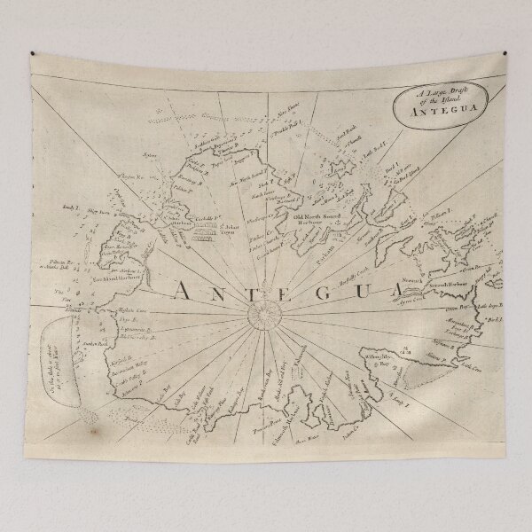 Item preview, Old Antigua Map (1794) Vintage Waladli Island Atlas designed and sold by BravuraMedia.