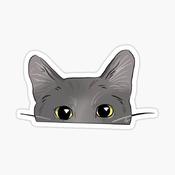 Cat Sticker Peeking Corner Play Waterproof - Buy Any 4 For $1.75 Each  Storewide!