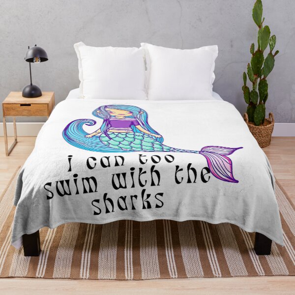 Item preview, Cute Mermaid Declares "I Can Too Swim With The Sharks" designed and sold by StormyMuse.