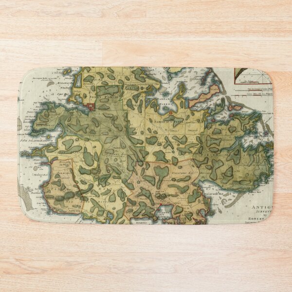 Item preview, Old Antigua Map (1794) Vintage Waladli Island Atlas designed and sold by BravuraMedia.
