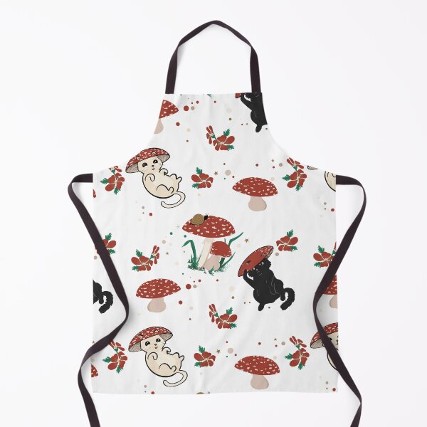 Item preview, White- mushrooms, cat, and friends designed and sold by moda-M.