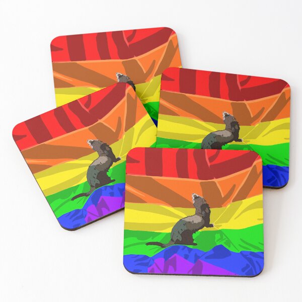 Item preview, Ferret on a Pride Flag designed and sold by Madie Clum.