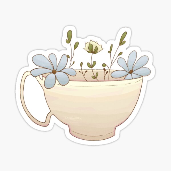 Flowers in a Teacup Sticker