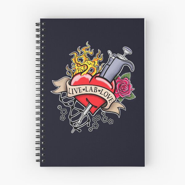 Item preview, Live Lab Love Science Biology Traditional Tattoo Design designed and sold by Zit-Zat-Zot.