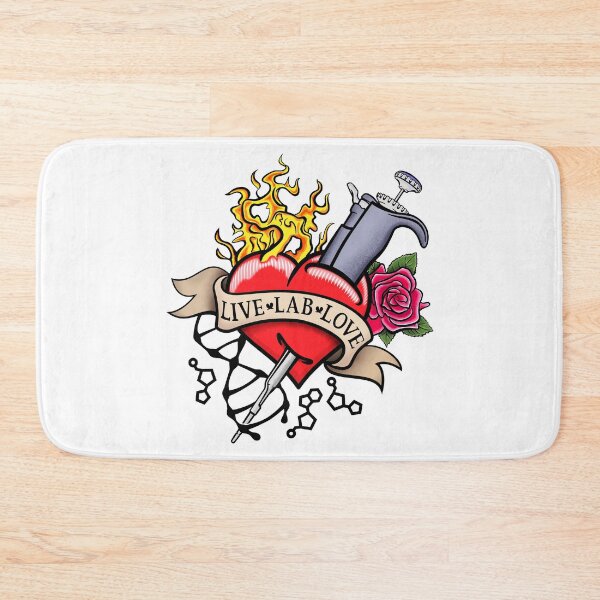 Item preview, Live Lab Love Science Biology Traditional Tattoo Design designed and sold by Zit-Zat-Zot.