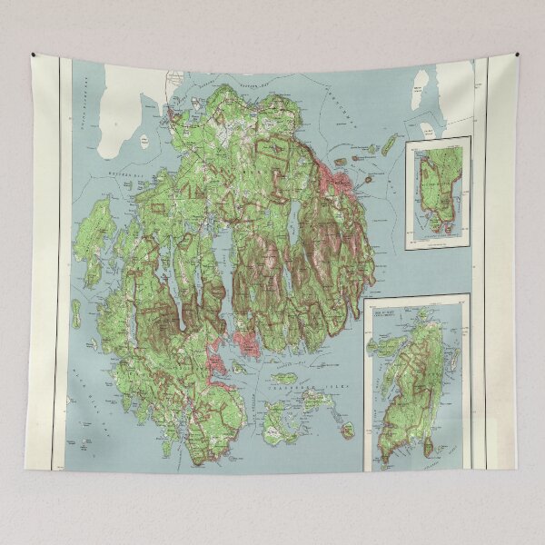 Item preview, Arcadia National Park Map (1972) Vintage Mount Desert Maine Atlas designed and sold by BravuraMedia.