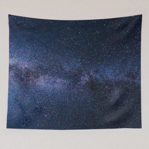 Item preview, Shiny blue velvet Milky way, Aesthetic galaxy, starry cosmos dark space tapestry, trendy home decor art, wall designed and sold by August-E.