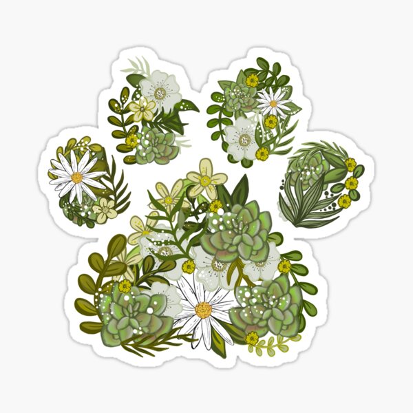 Item preview, Cute Dog Paw Print Floral Print designed and sold by Richardsonh25.