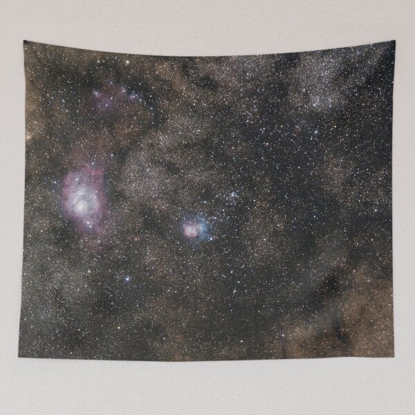 Item preview, Golden Galactic space, Milky way, Aesthetic galaxy, starry dark cosmos tapestry, trendy home decor art, wall designed and sold by August-E.